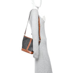 Triomphe Canvas Calfskin Small Bucket Bag Tan