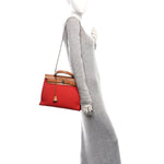 Vache Hunter Toile Herbag Zip 31 PM Rouge Tomate Natural