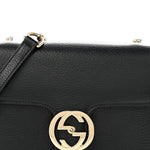 Dollar Calfskin Small Interlocking G Shoulder Bag Black