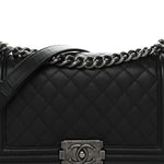 Caviar Quilted Medium Boy Flap Black
