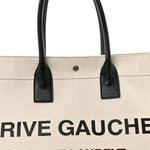 Linen Calfskin Rive Gauche Tote Optic White