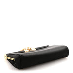 Satin Small Marlene Chain Clutch Black