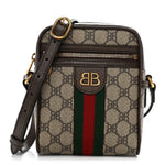 X BALENCIAGA BB Supreme Monogram Web Mini Ophidia Messenger Beige New Acero