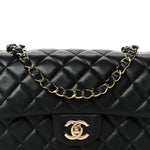 Lambskin Quilted Mini Rectangular Flap Black