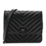 Aged Calfskin Chevron Quilted Reissue 2.55 Square Wallet On Chain WOC So Black
