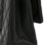 Lambskin Quilted Medium Double Flap Black