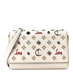 Calfskin Spikes Loubinthesky Paloma Clutch Snow
