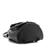 Shiny Caviar Quilted Medium Duma Pockets Drawstring Backpack Black
