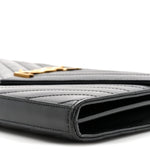 Grain De Poudre Matelasse Chevron Monogram Chain Wallet Black