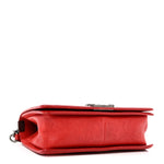 Crumpled Lambskin Small Studded Boy Flap Red