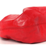 Crackle Patent Calfskin Small Handle Crescent Bag Flame Red