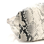 Calfskin Snakeskin Embossed Cinch M Bucket Bag Neutral