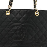 Caviar Quilted Grand Shopping Tote GST Black