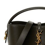 Shiny Calfskin Le 37 Bucket Bag Deep Musk
