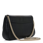 Pebbled Calfskin Medium Soho Flap Crossbody Black
