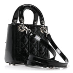 Patent Cannage Mini Lady Dior Black
