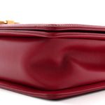 Lambskin Quilted New Medium Boy Flap Dark Red
