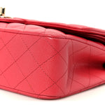 Caviar Quilted Medium Double Flap Dark Pink