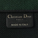 Canvas Embroidered Large Checkered Book Tote Black Green