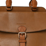 Mega Check Grained Calfskin Medium Harcourt Satchel Saddle Brown