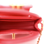 Shiny Aged Calfskin Quilted Mini Nano Kelly Shopper Dark Pink