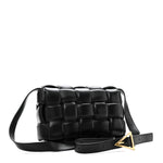 Nappa Maxi Intreccio Padded Cassette Crossbody Bag Black