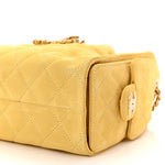Suede Quilted Mini Chanel 25 Handbag Yellow