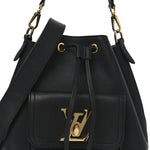 Calfskin Lockme Bucket MM Black