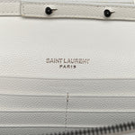 Grain De Poudre Matelasse Monogram Chain Wallet White Black