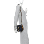 Calfskin Crocodile Embossed Small Tess Bag Full Blue