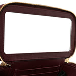 Lambskin Quilted Small Top Handle Vanity Case With Chain Burgundy