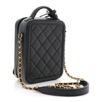 Caviar Quilted CC North South Filigree Vanity Case Black