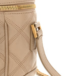Grain de Poudre Quilted 80's Vanity Bag Dark Beige