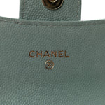 Caviar Quilted Mini Clutch With Chain Light Green