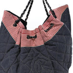 Denim Quilted Large Stretch Spirit Cabas Blue