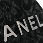 Denim Quilted Floral Print Mini Chanel 22 Black Grey