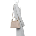 Taurillon Snakeskin Capucines PM Galet