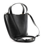 Grained Calfskin Small Spin Tote Black