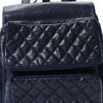 Aged Calfskin Quilted Medium Casual Rock Airlines Backpack Blue