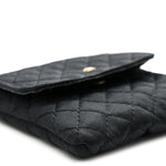 Jersey Quilted Micro Flap Bag Black