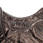 Metallic Agneau Arena Le Cagole Shoulder Bag XS Dark Bronze