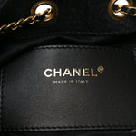 Washed Denim Quilted Mini Chanel 25 Handbag Black