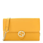 Dollar Calfskin Interlocking G Chain Wallet New Buttercup