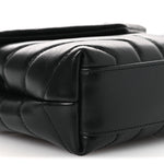 Calfskin Y Quilted Monogram Monochrome Toy Loulou Crossbody Bag Black