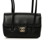 Shiny Caviar Mini Preppy Coco Shoulder Bag Black