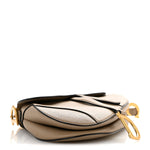 Grained Calfskin Saddle Bag With Strap Taupe
