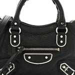 Chevre Silver Metallic Edge Hardware Nano City Black
