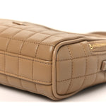Lambskin Carre Quilted Cassandre Mini Camera Bag Natural Tan