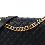 Calfskin Quilted New Medium Boy Flap Black