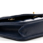 Caviar Quilted CC Turnlock Wallet On Chain WOC Navy Blue